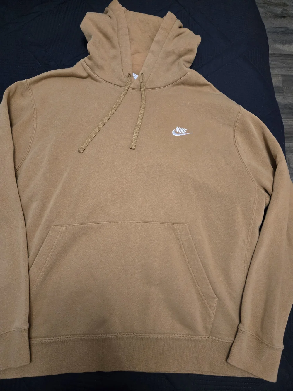 Nike Brown/Camel Pullover Hoodie with White Swoosh